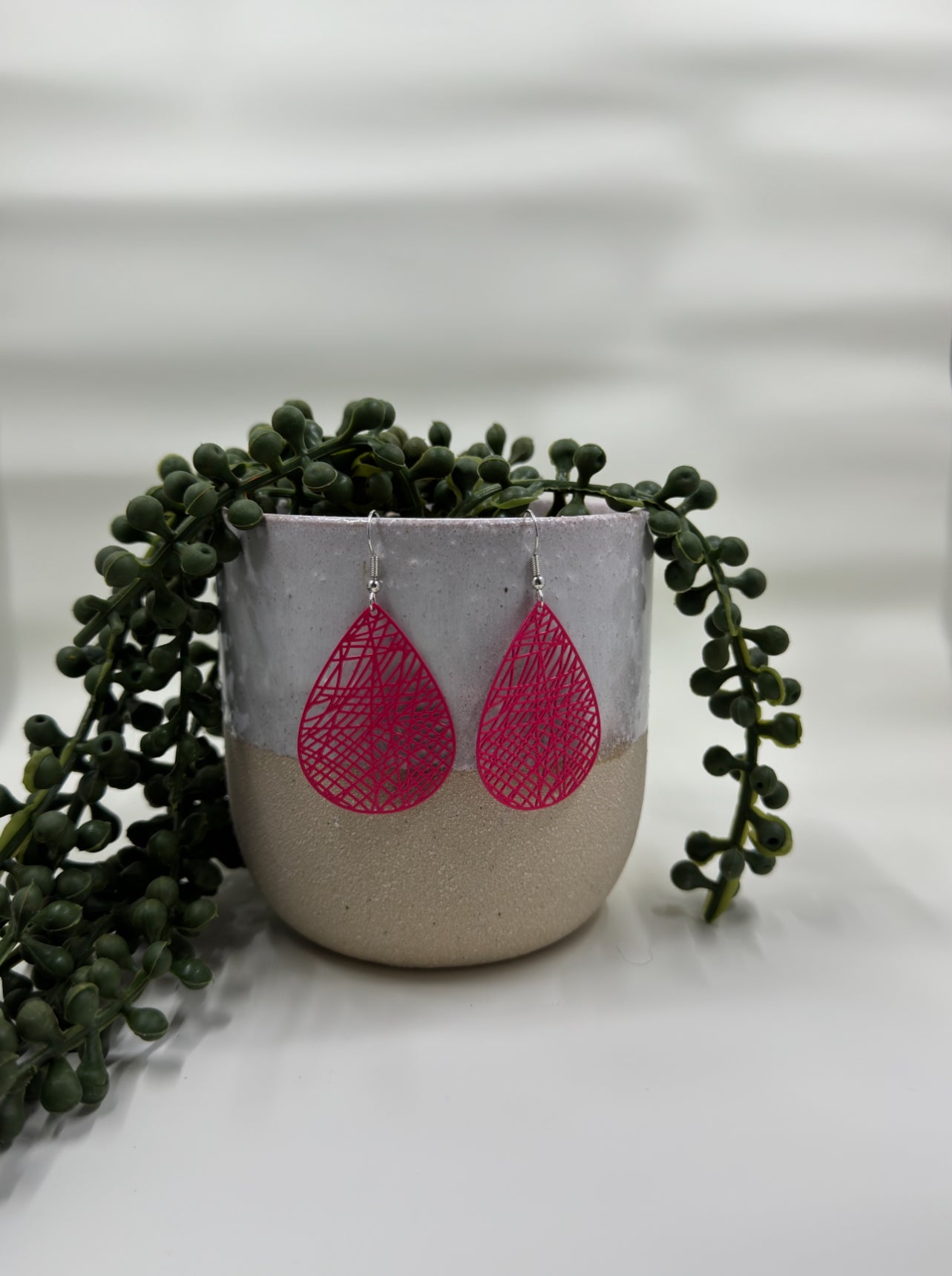 Criss Cross Teardrops - Hot Pink