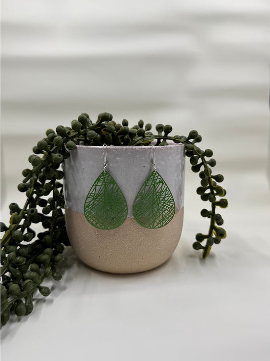 Criss Cross Teardrops - Green