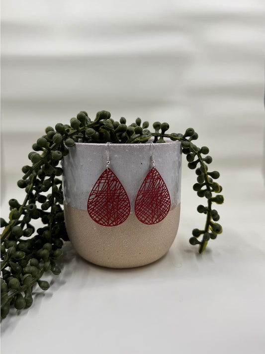 Criss Cross Teardrops - Red