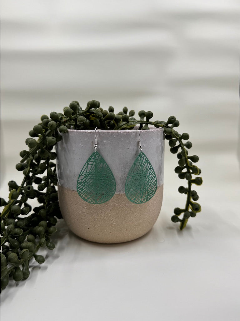 Criss Cross Teardrops - Teal
