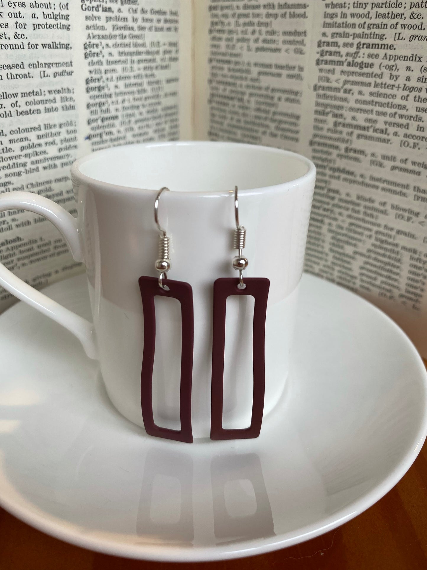 Wavy Rectangle - Maroon