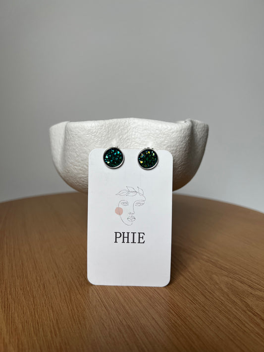 Clip Ons - Green Sparkly